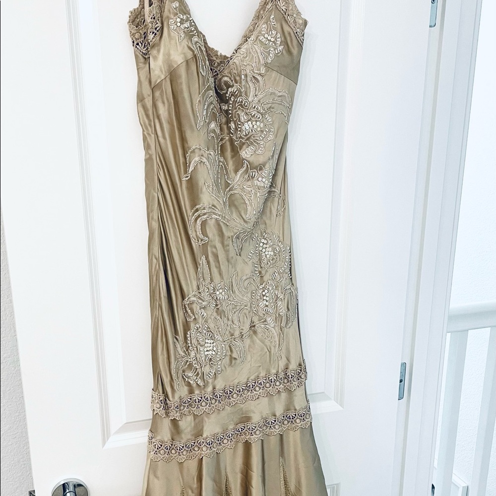 Gorgeous Beige Satin Gown from Sax Fifth Avenue